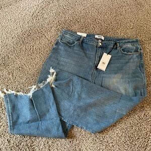 Mica Crop Flare High-Rise Denim Jeans, Women’s Sz 22W